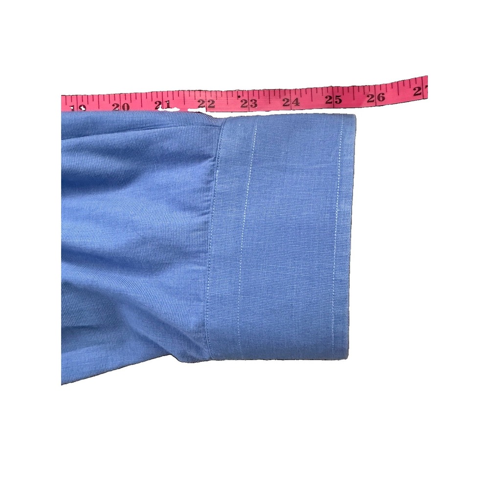 Fendi Roma Blue Button Front Dress Shirt Mens 16.5 42 Long Sleeve Italy - Picture 8 of 12